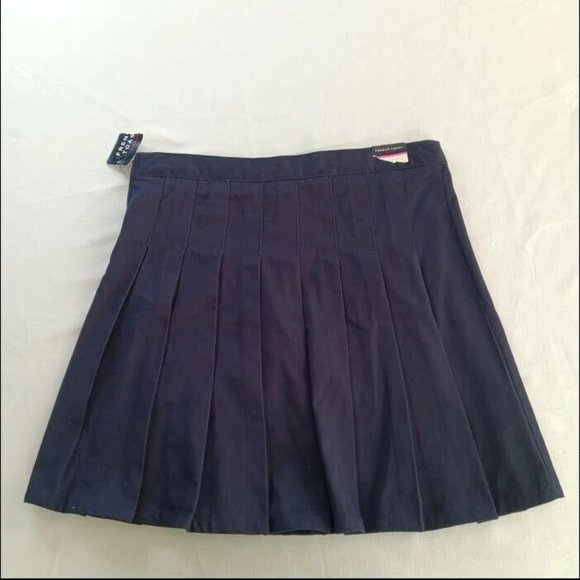 Vintage (NWT) French Toast Navy Pleated Above/At Knee Skirt Size 16 (Pristine) - Picture 3 of 9